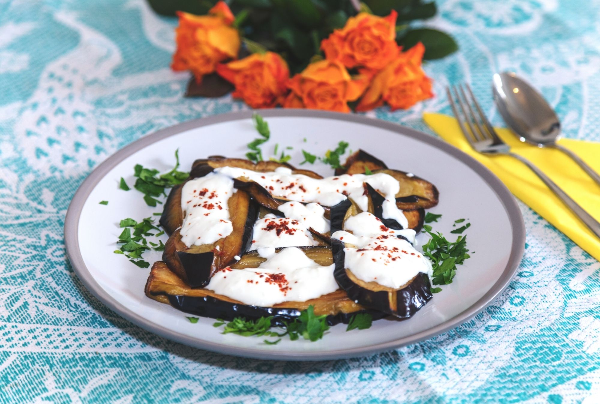 Eggplant with sauce